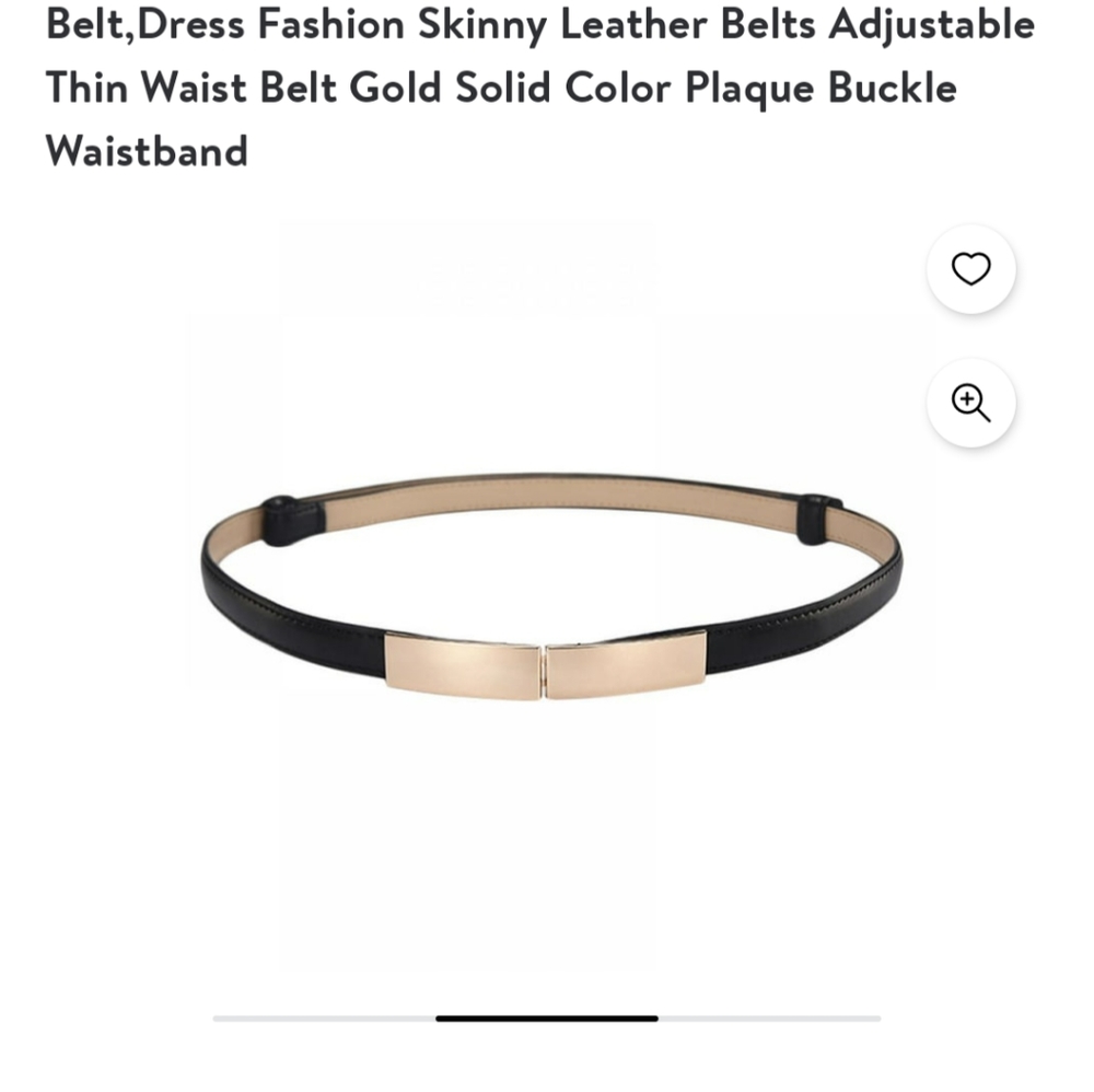 Skinny Belt - expandable black skinny belt with gold latch